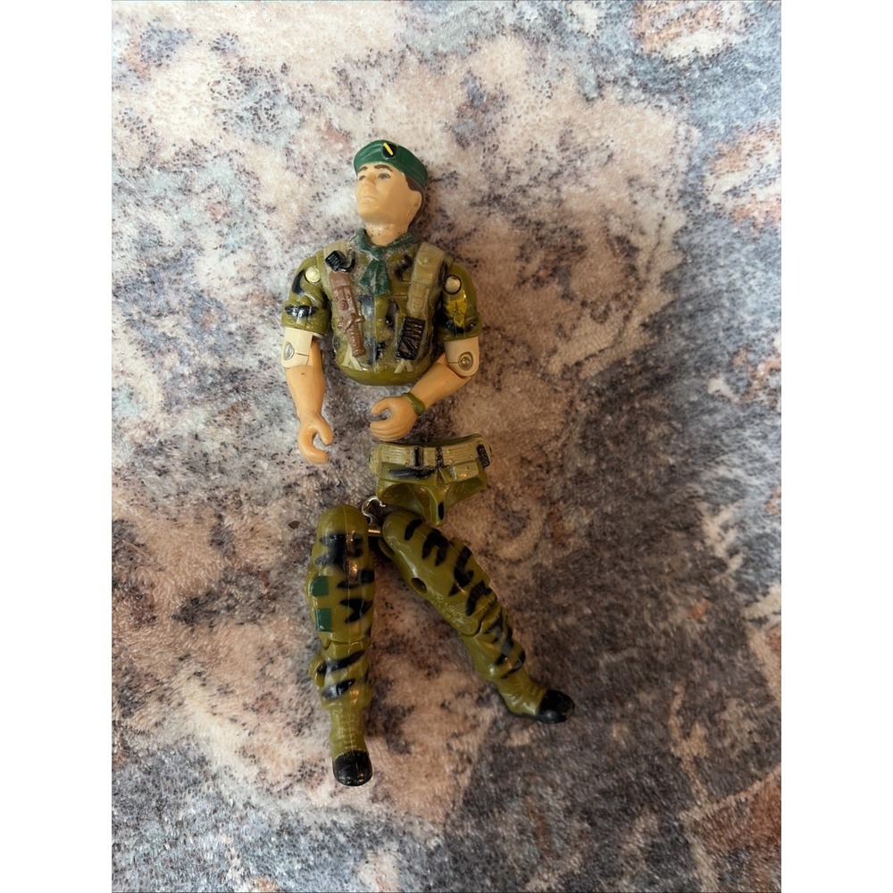 Vintage 1987 GI Joe ARAH Falcon Green Beret V1 Rubber Band Snapped Still Inside